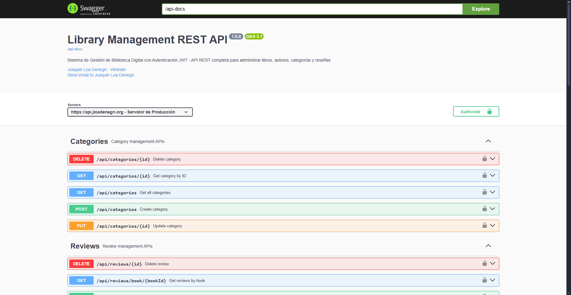API REST Gestión de Biblioteca Digital